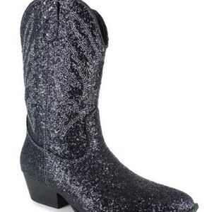 Sparkly Black Cowboy Boots